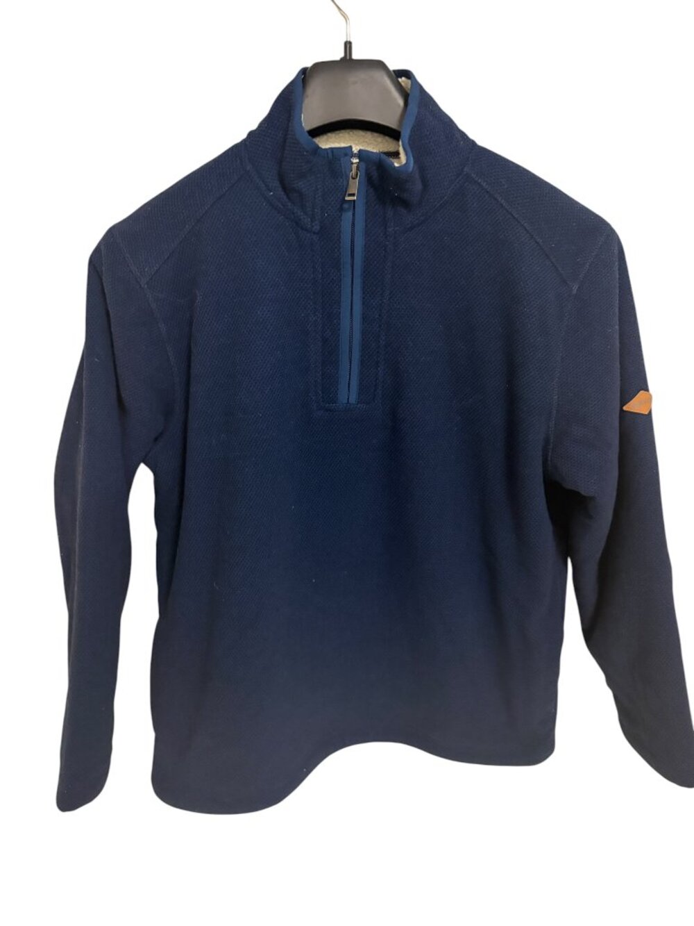 Orvis 1/4 Zip Sherpa Lines Sweater Mens Size Medium Navy Blue Thick